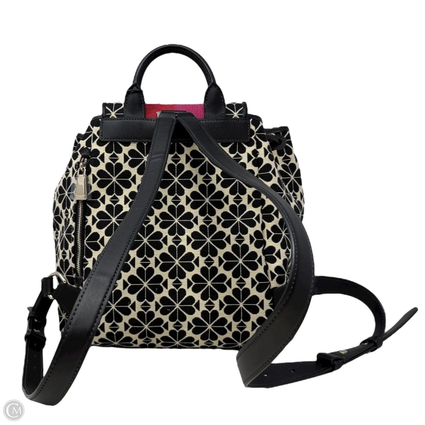 Spade Flower Jacquard Stripe Sinch Flap Backpack Designer By Kate Spade, Size: Medium