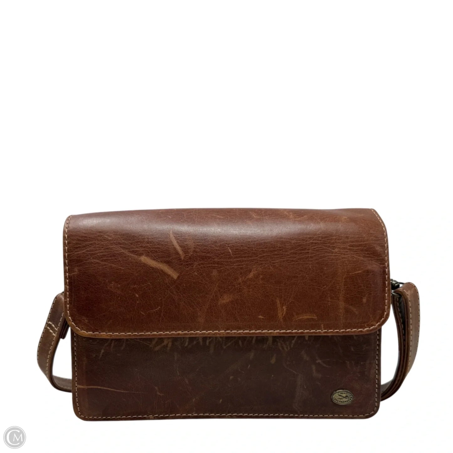 Handbag Leather By Ledermann, Size: Medium