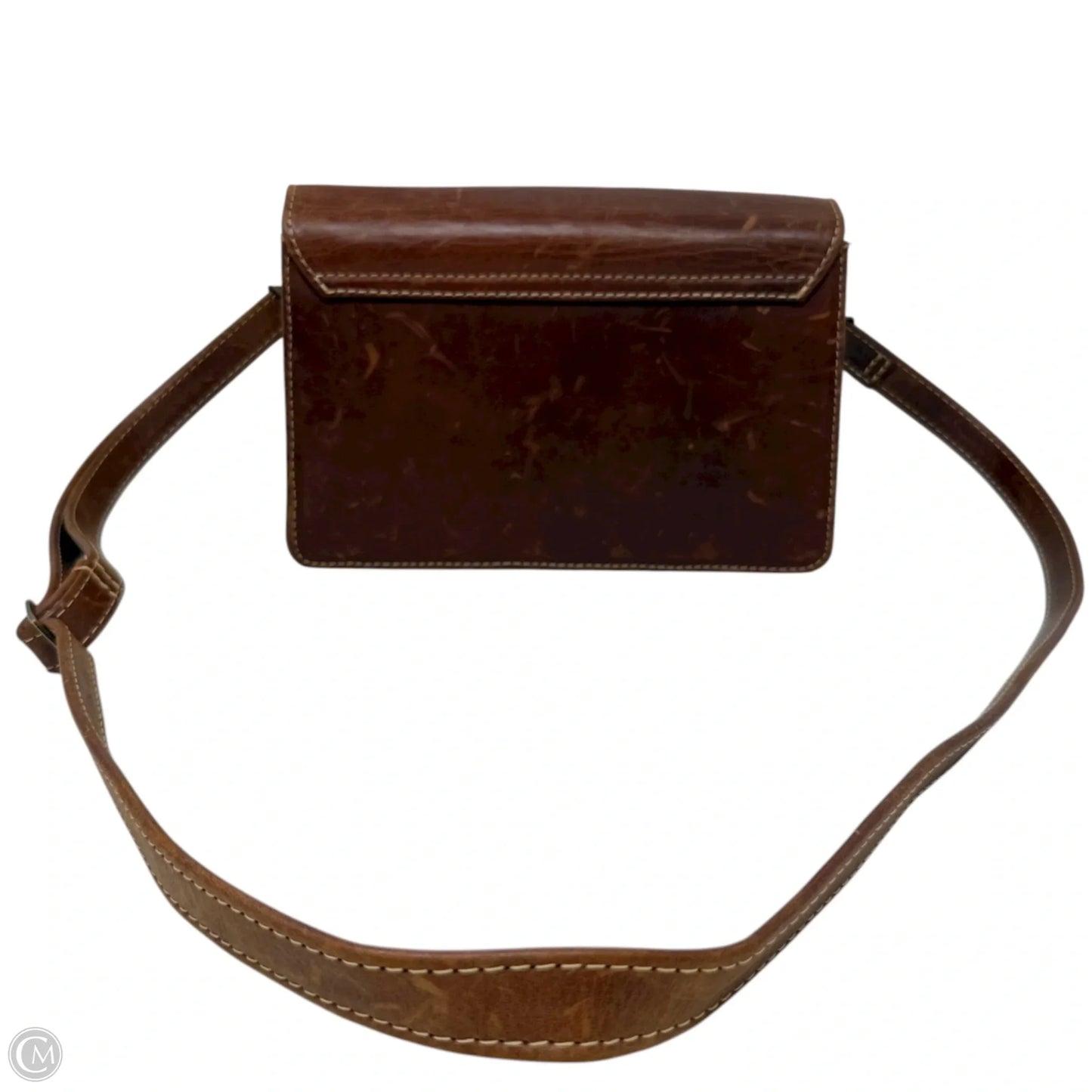 Handbag Leather By Ledermann, Size: Medium