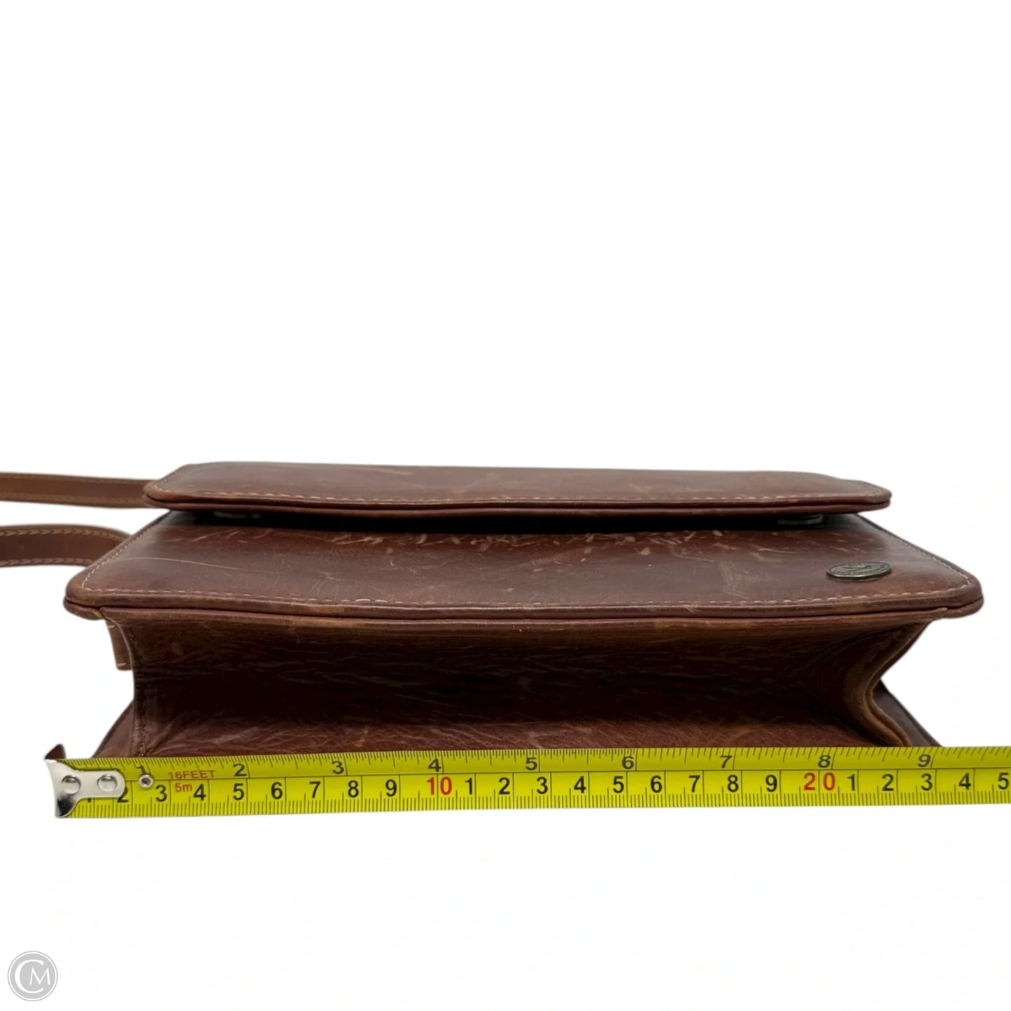 Handbag Leather By Ledermann, Size: Medium