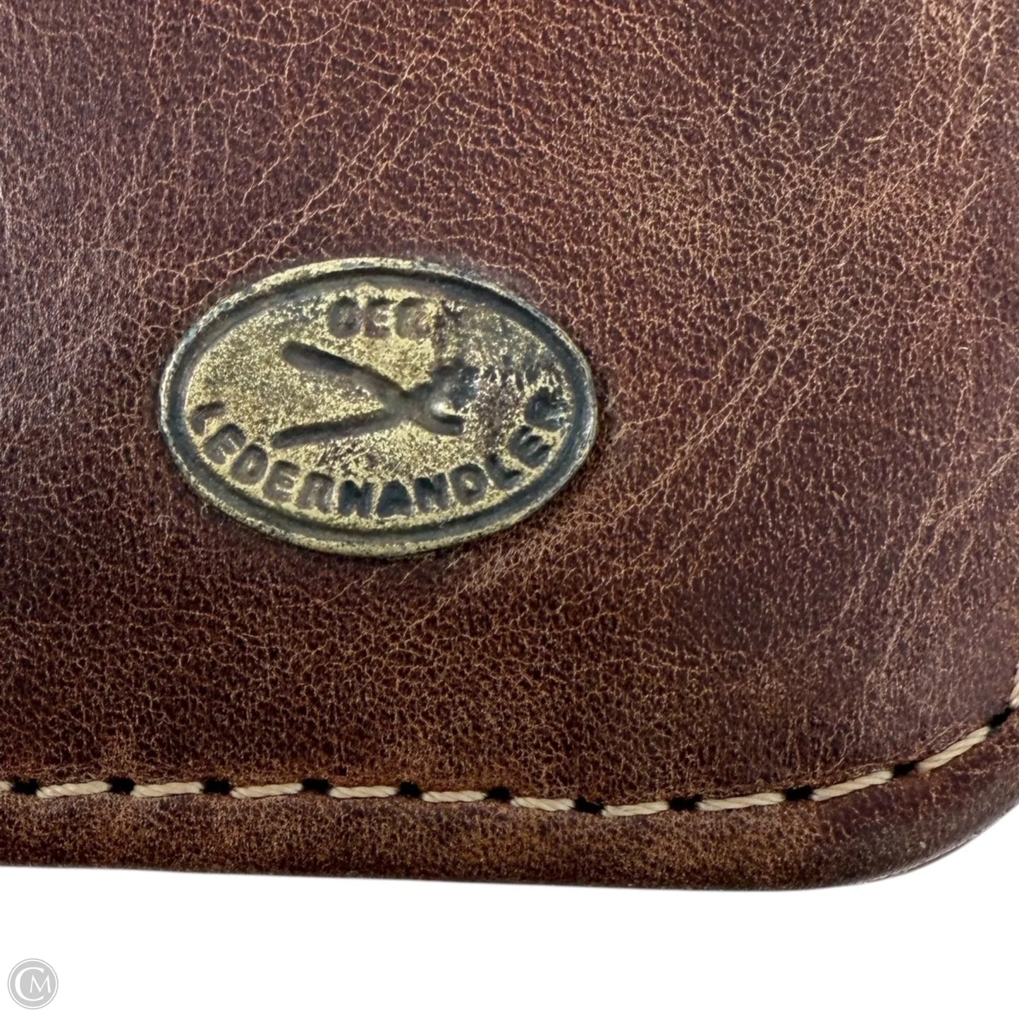 Handbag Leather By Ledermann, Size: Medium