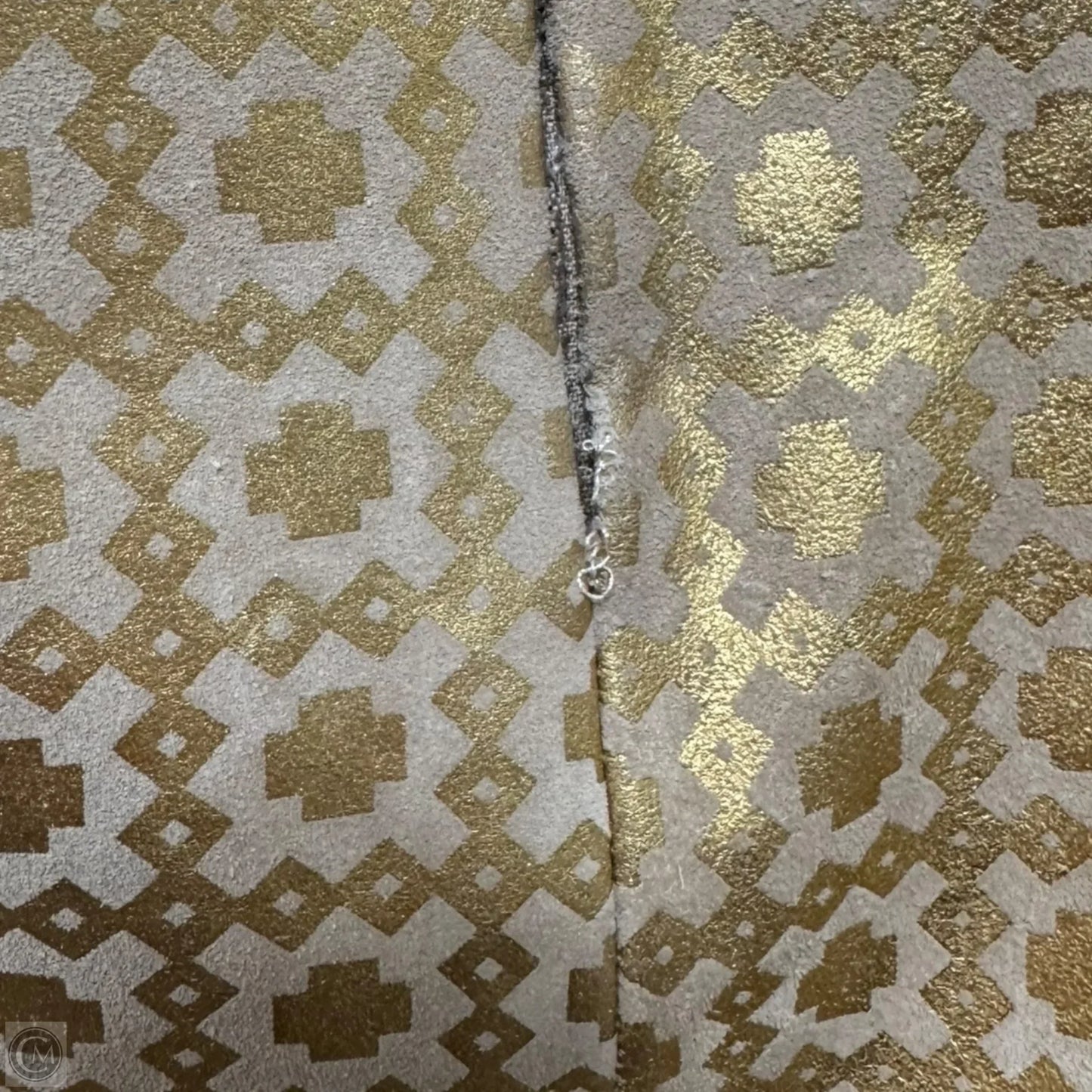 Metallic Leather Skirt Luxury Designer By Celine In Gold, Size: 6