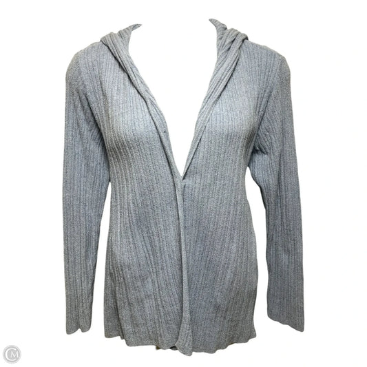 CozyChic Ultra Lite Oasis Ribbed Hoodie Cardigan By Barefoot Dreams In Blue, Size: 2x