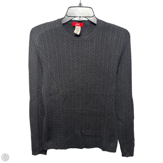 Cable Knit Sweater Cashmere By Anne Klein In Black, Size: L