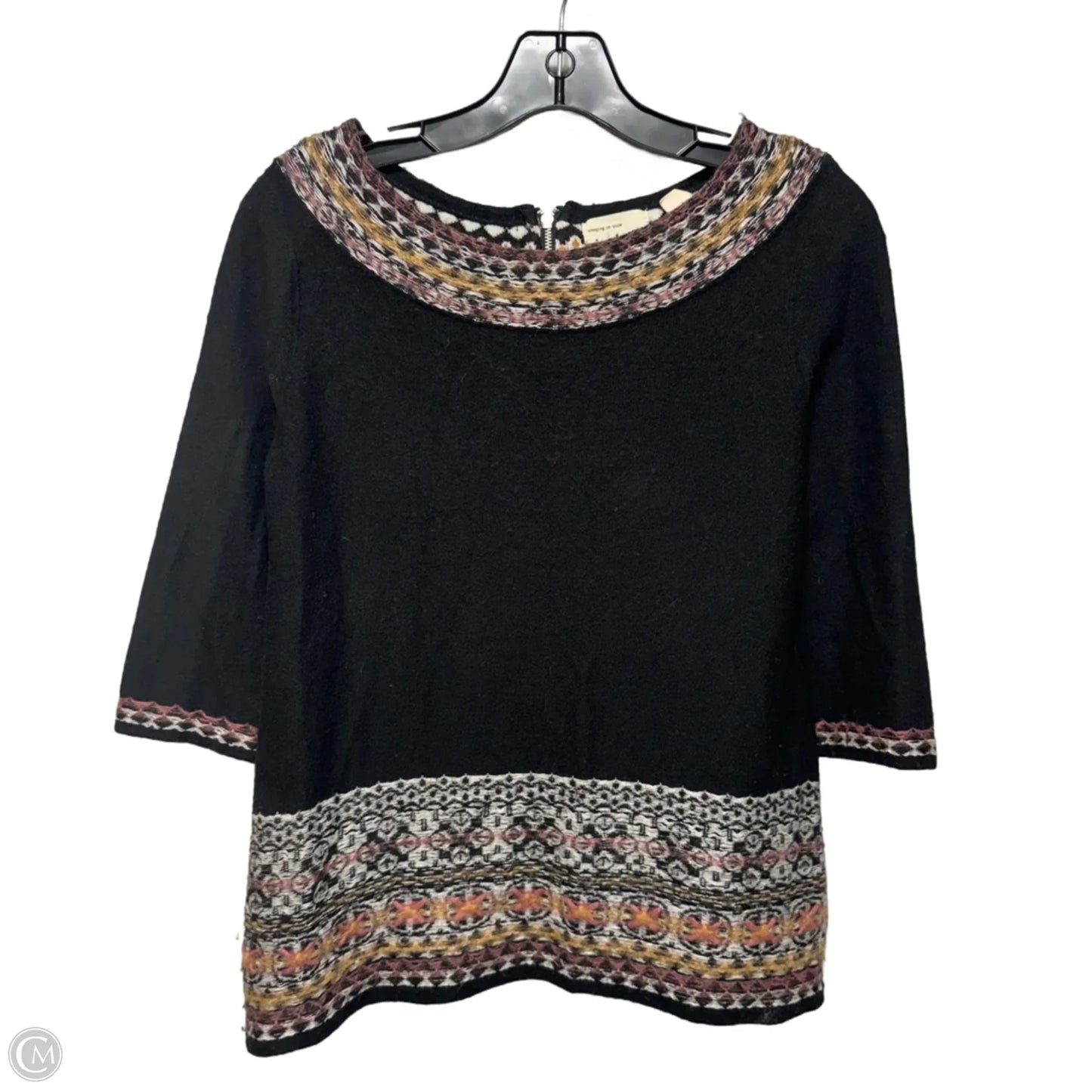 Antiquarian Pullover Sweater By Sleeping On Snow In Black & Pink, Size: XS