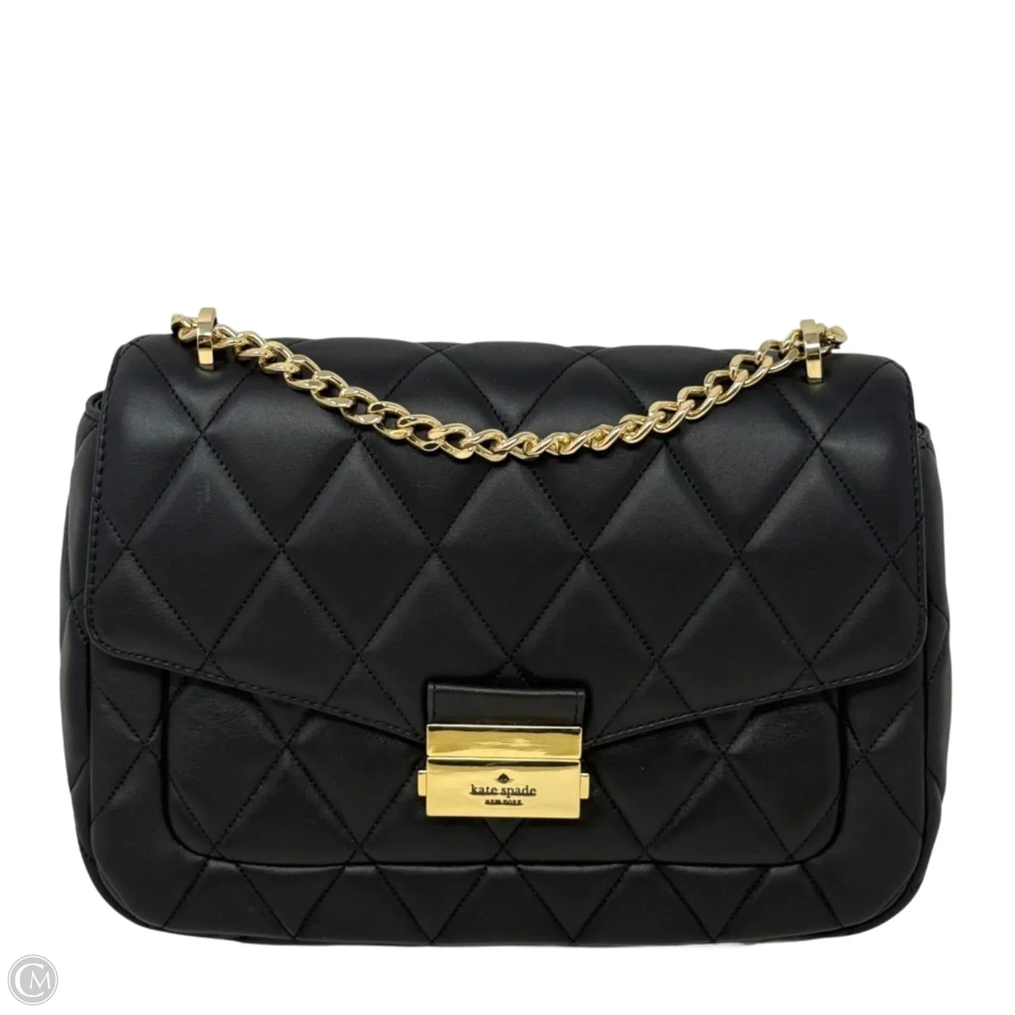 Carey Smooth Quilted Leather Flap Shoulder Bag Designer By Kate Spade, Size: Medium