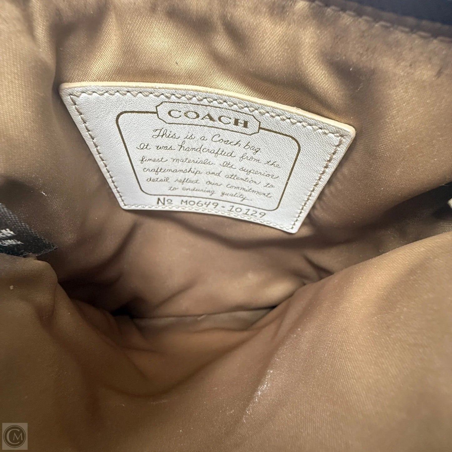 Vintage Signature Stripe Swingpack Crossbody Designer By Coach, Size: Small