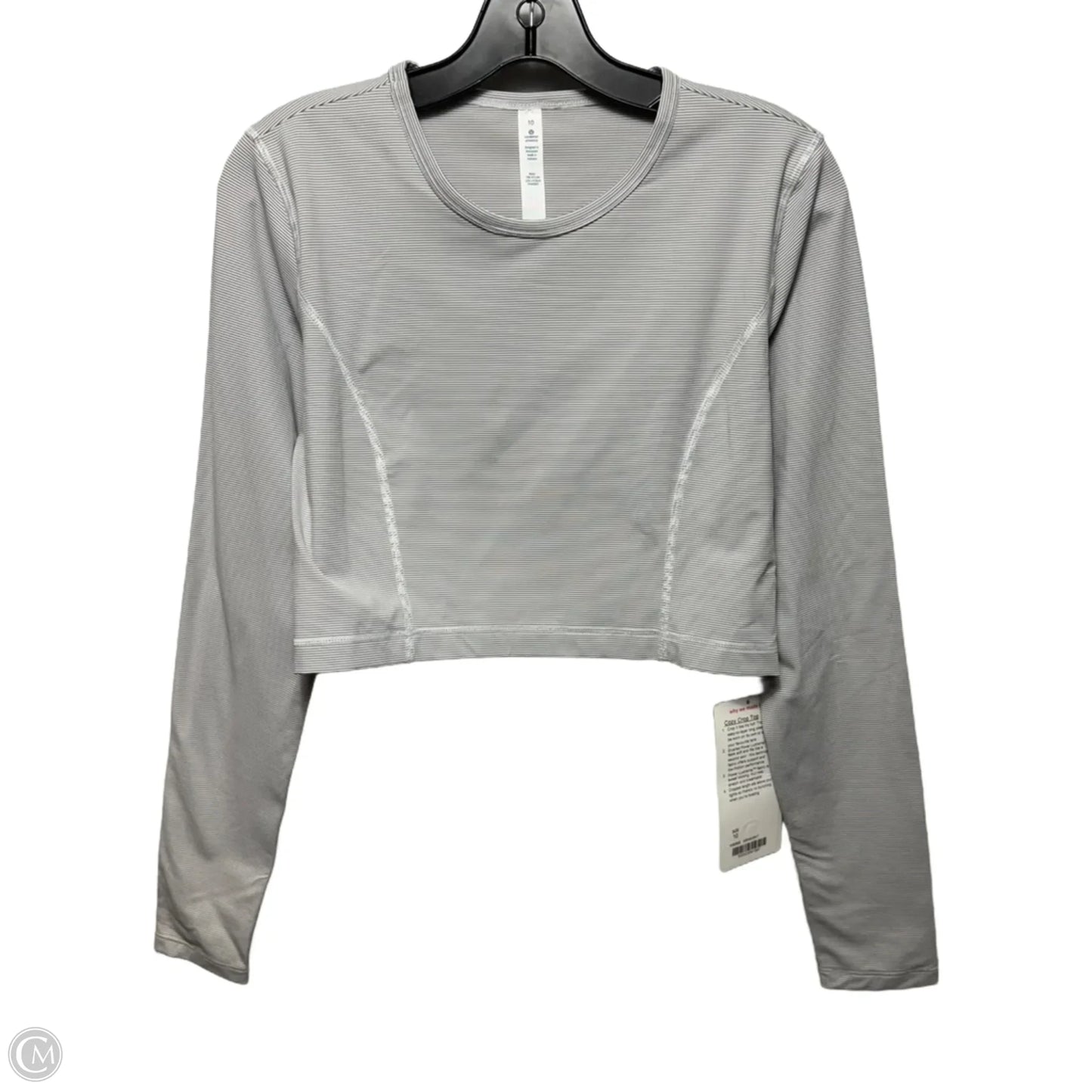 Cozy Crop Top Long Sleeve By Lululemon In Striped Pattern, Size: 10