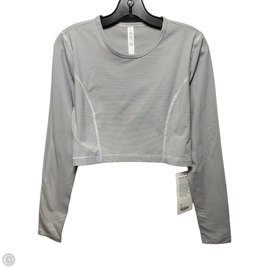Cozy Crop Top Long Sleeve By Lululemon In Striped Pattern, Size: 10