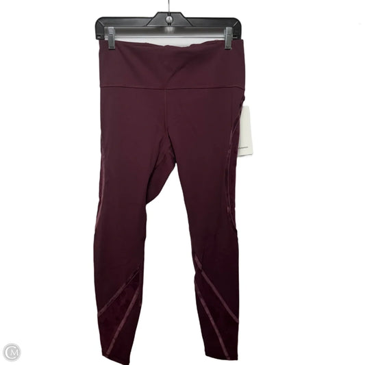 Wunder Under Athletic Leggings By Lululemon In Maroon, Size: 10