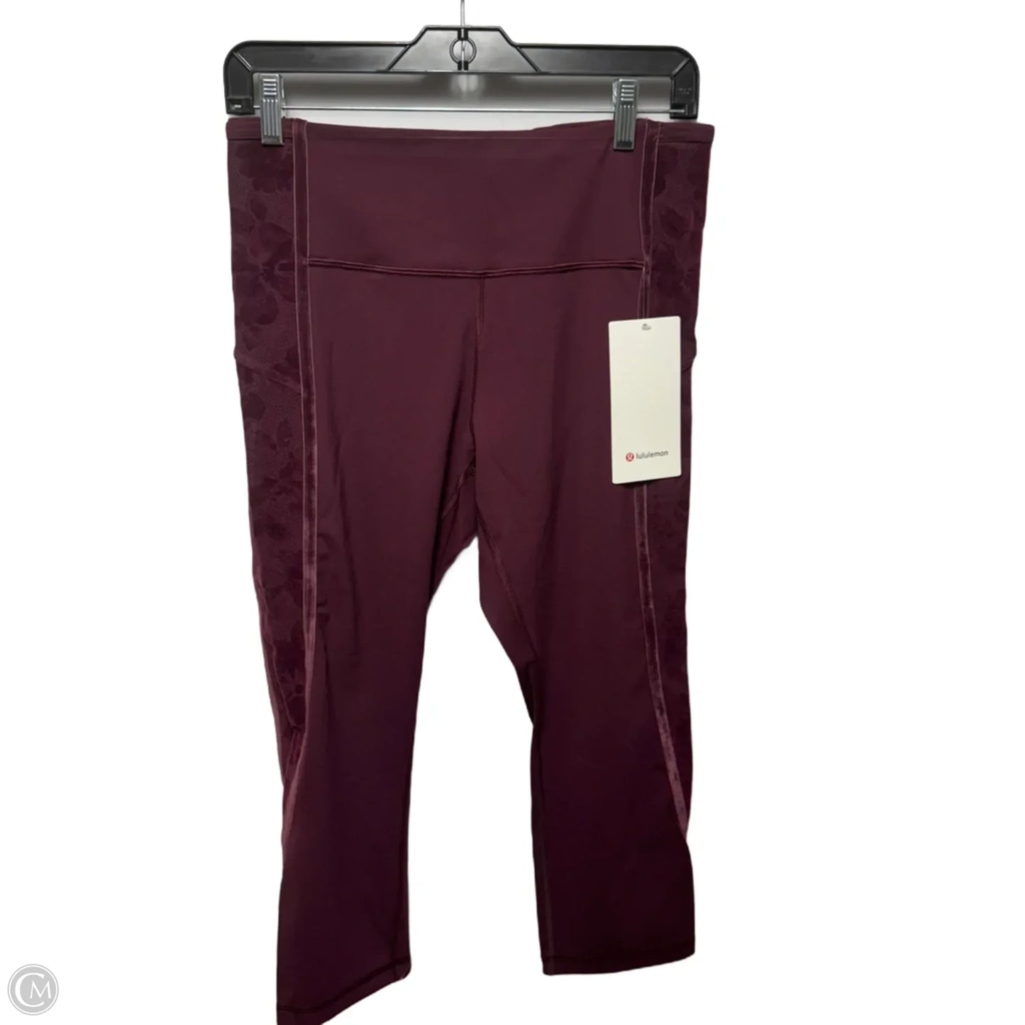 Wunder Under Athletic Leggings Capris By Lululemon In Maroon, Size: 10