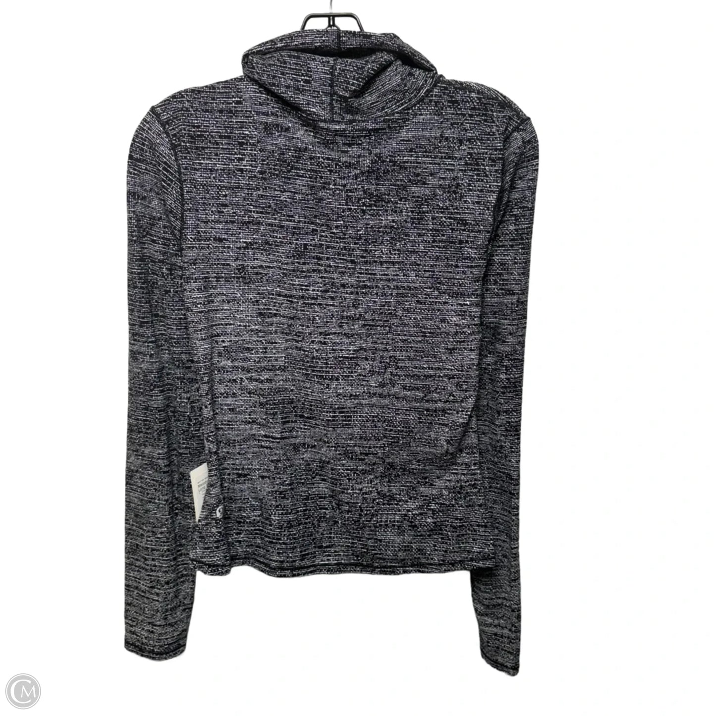 Melodic Movement Athletic Top Long Sleeve Collar By Lululemon In Black & White, Size: 10