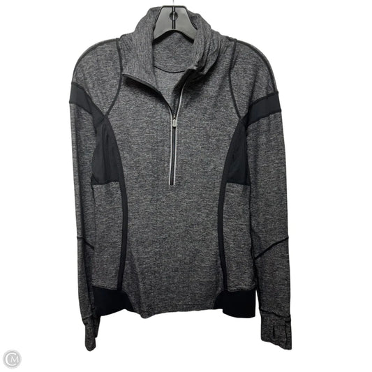 Athletic Top Long Sleeve Collar By Lululemon In Grey, Size: M