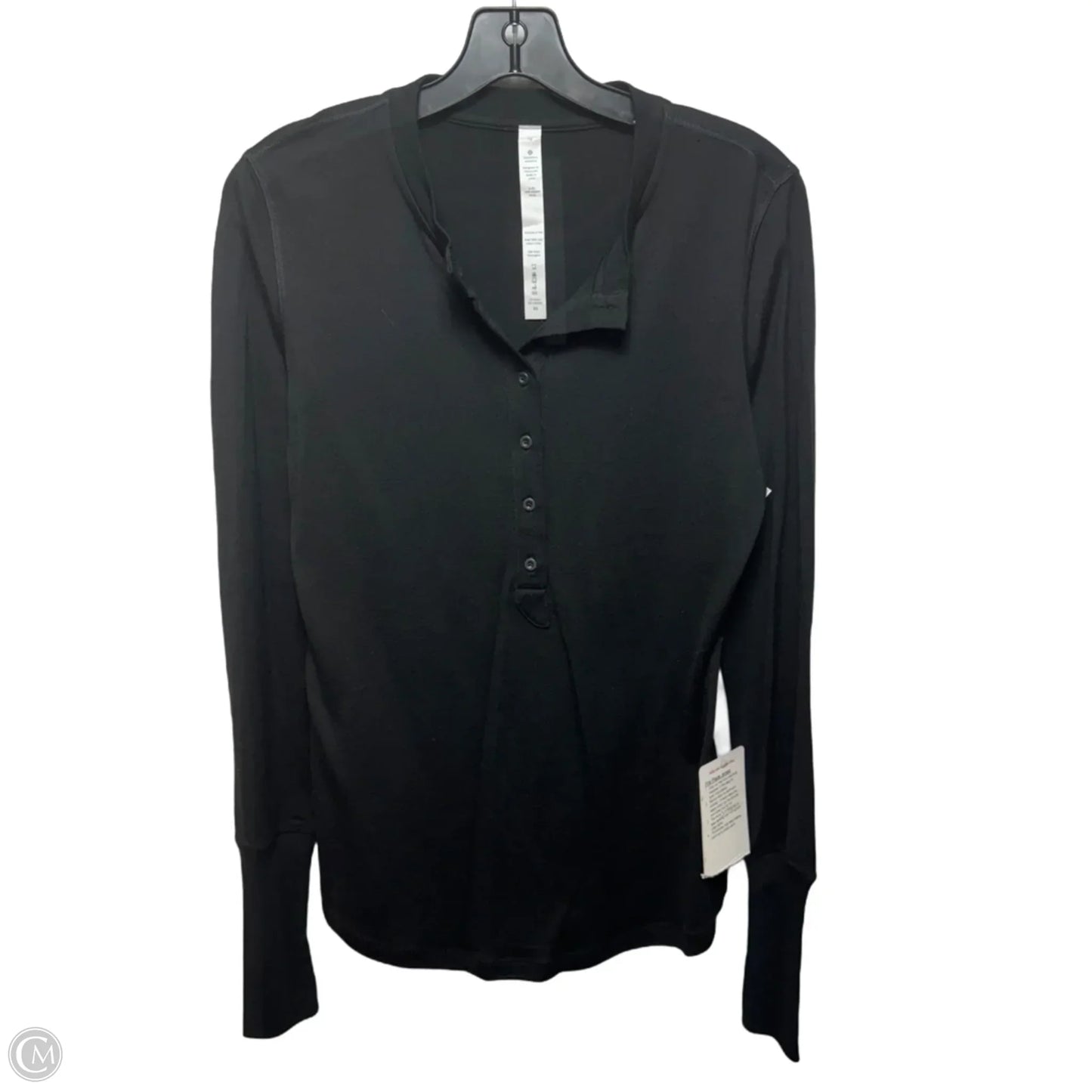 Fire Place Jersey Athletic Top Long Sleeve Crewneck By Lululemon In Black, Size: 10