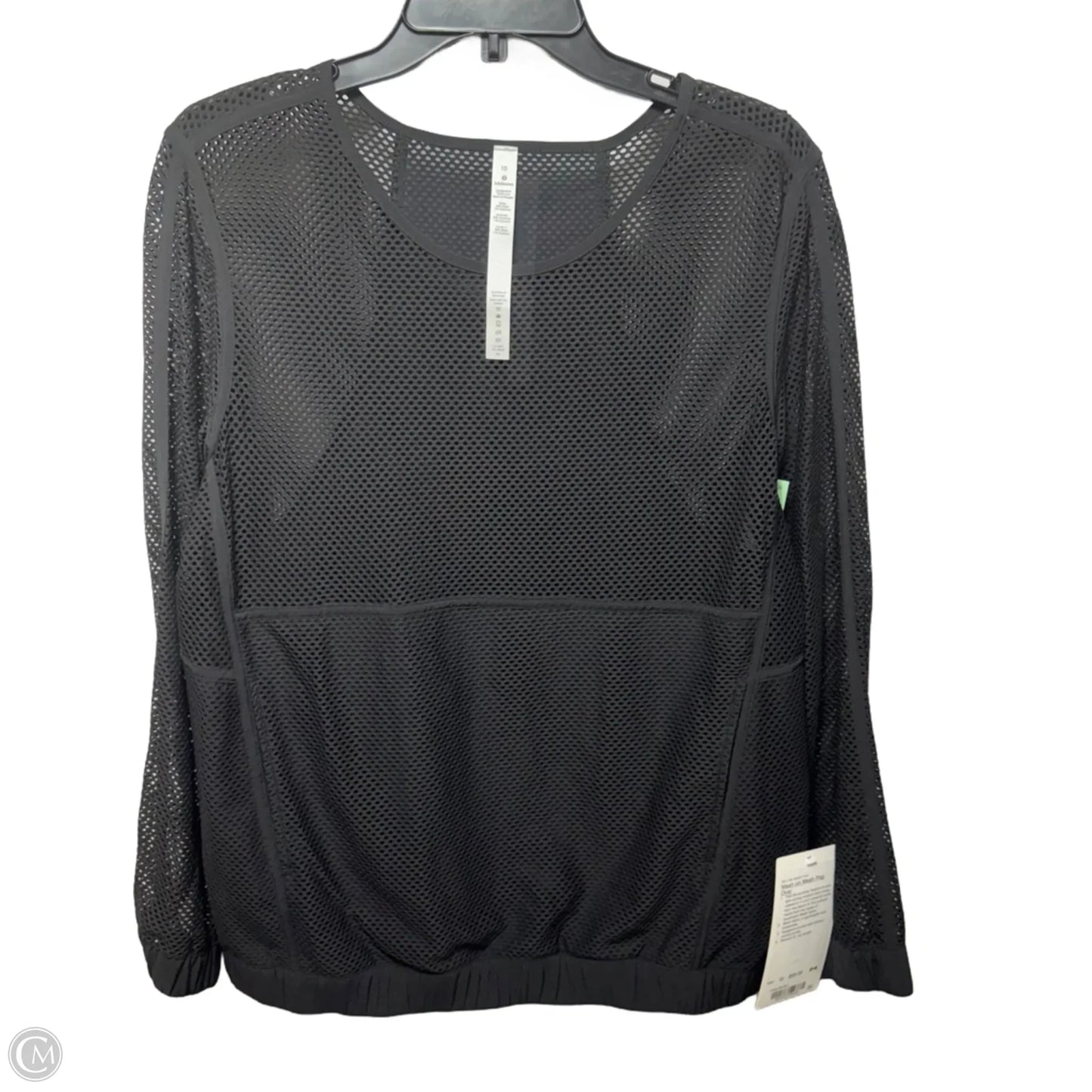 Mesh On Mesh Popover Athletic Top Long Sleeve Crewneck By Lululemon In Black, Size: 10