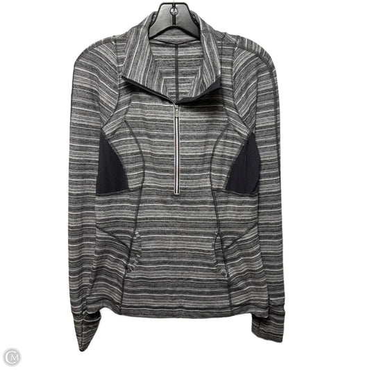 Athletic Top Long Sleeve Collar By Lululemon In Striped Pattern, Size: 10