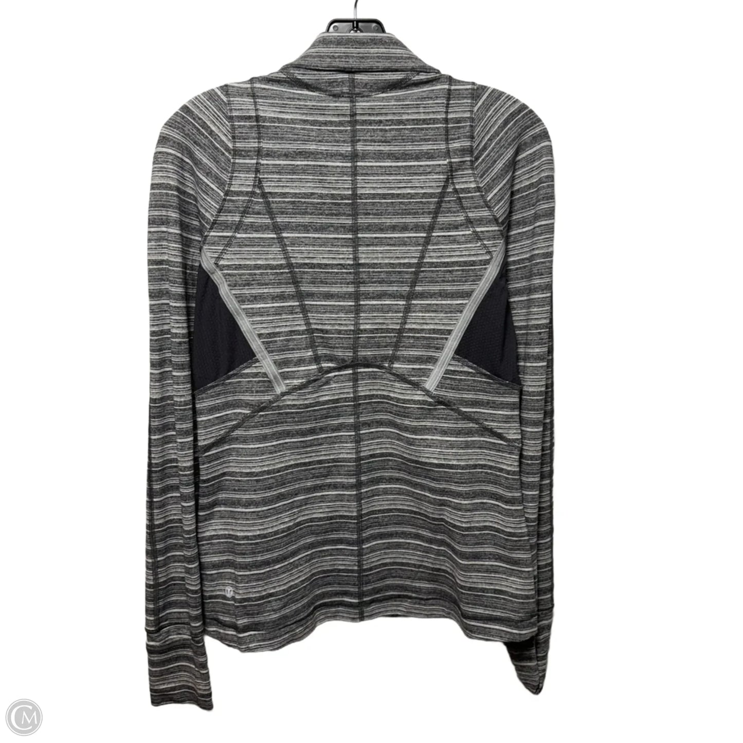 Athletic Top Long Sleeve Collar By Lululemon In Striped Pattern, Size: 10