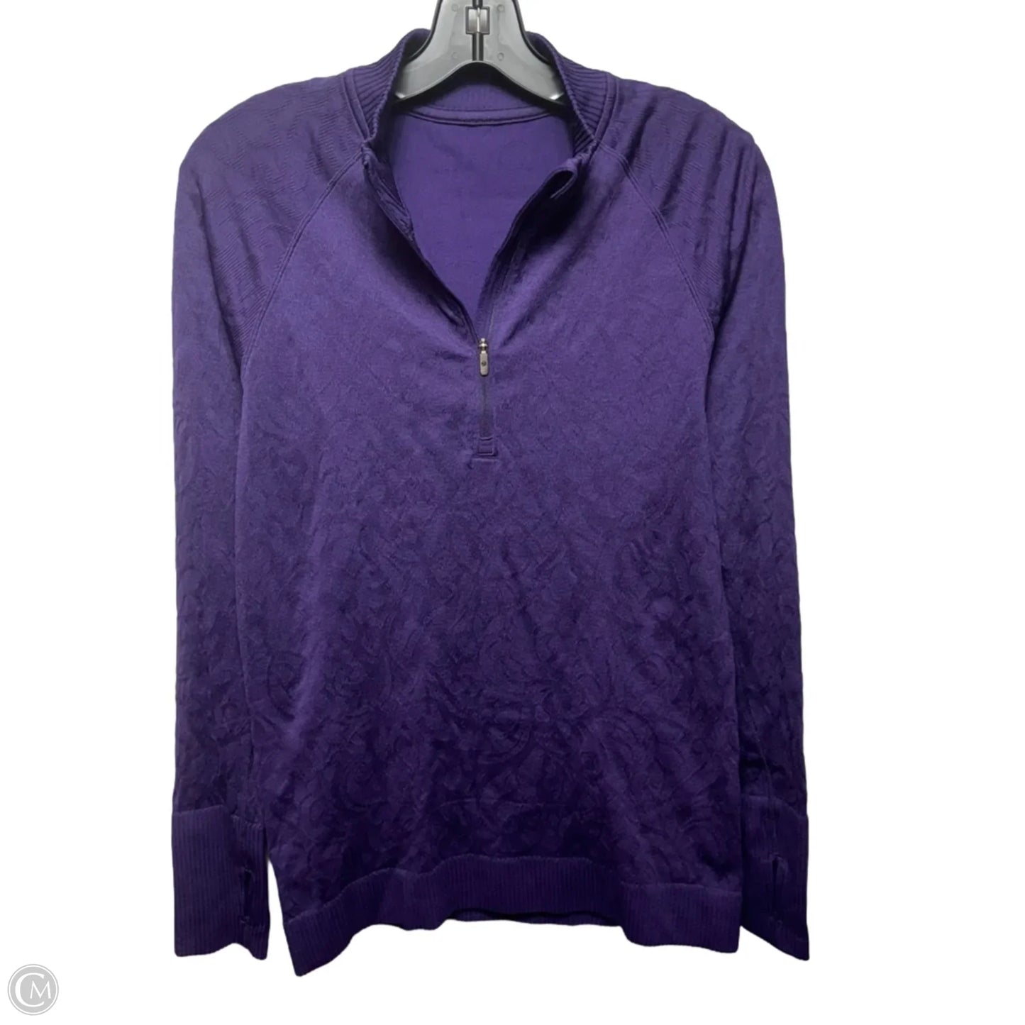 Athletic Top Long Sleeve Collar By Lululemon In Purple, Size: 8