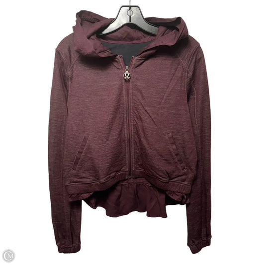 Athletic Jacket By Lululemon In Maroon, Size: 8