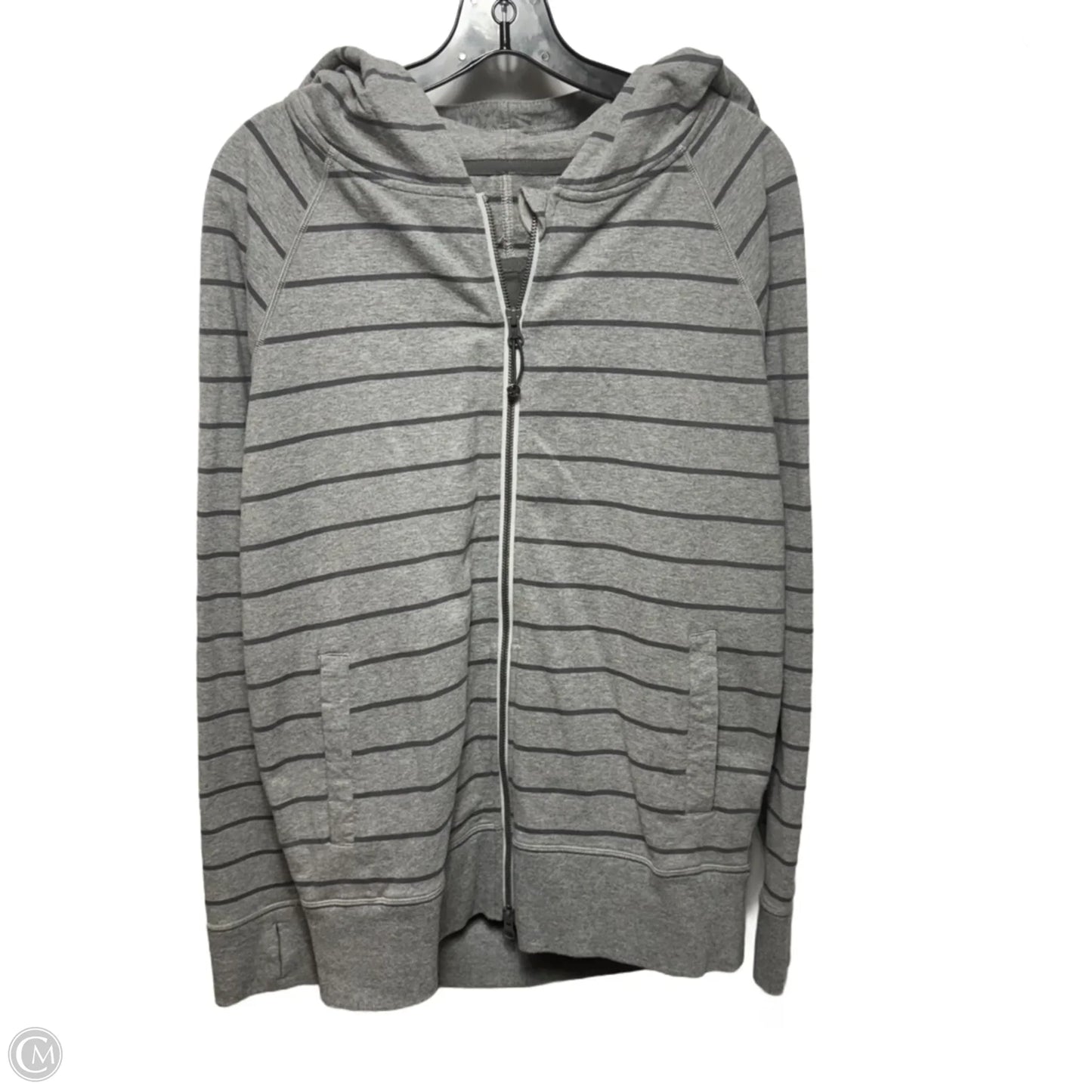 Hooded Athletic Jacket By Lululemon In Striped Pattern, Size: 8