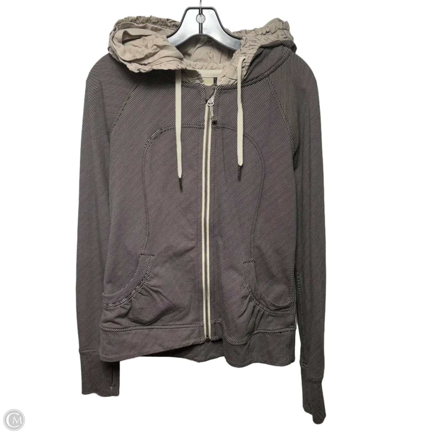 Athletic Jacket By Lululemon In Striped Pattern, Size: M