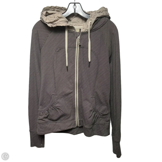Athletic Jacket By Lululemon In Striped Pattern, Size: M
