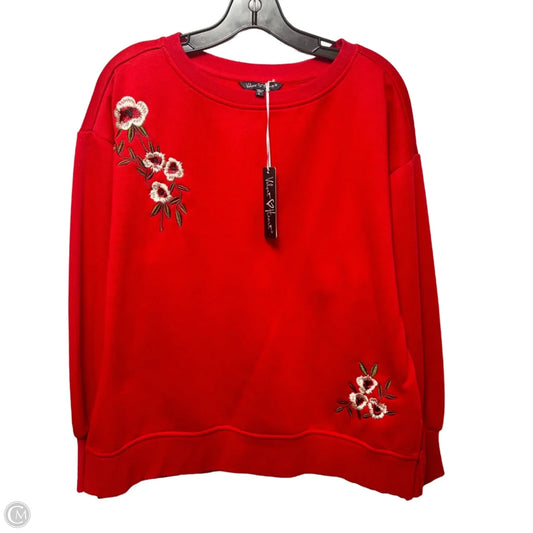 Embroidered Sweatshirt Crewneck By Velvet Heart In Red, Size: L