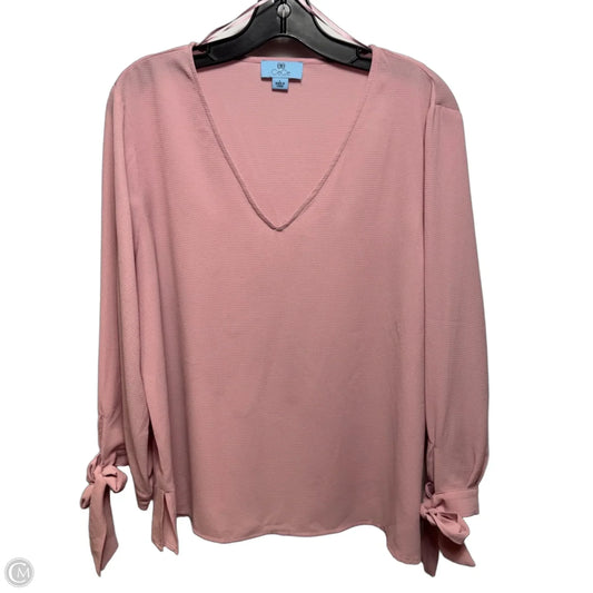 Top Long Sleeve By Cece In Pink, Size: L