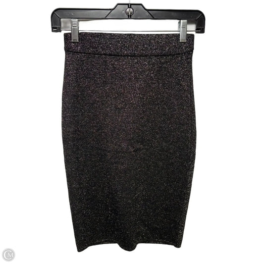 Metallic Knit Skirt Designer By Diane Von Furstenberg In Black & Gold, Size: S