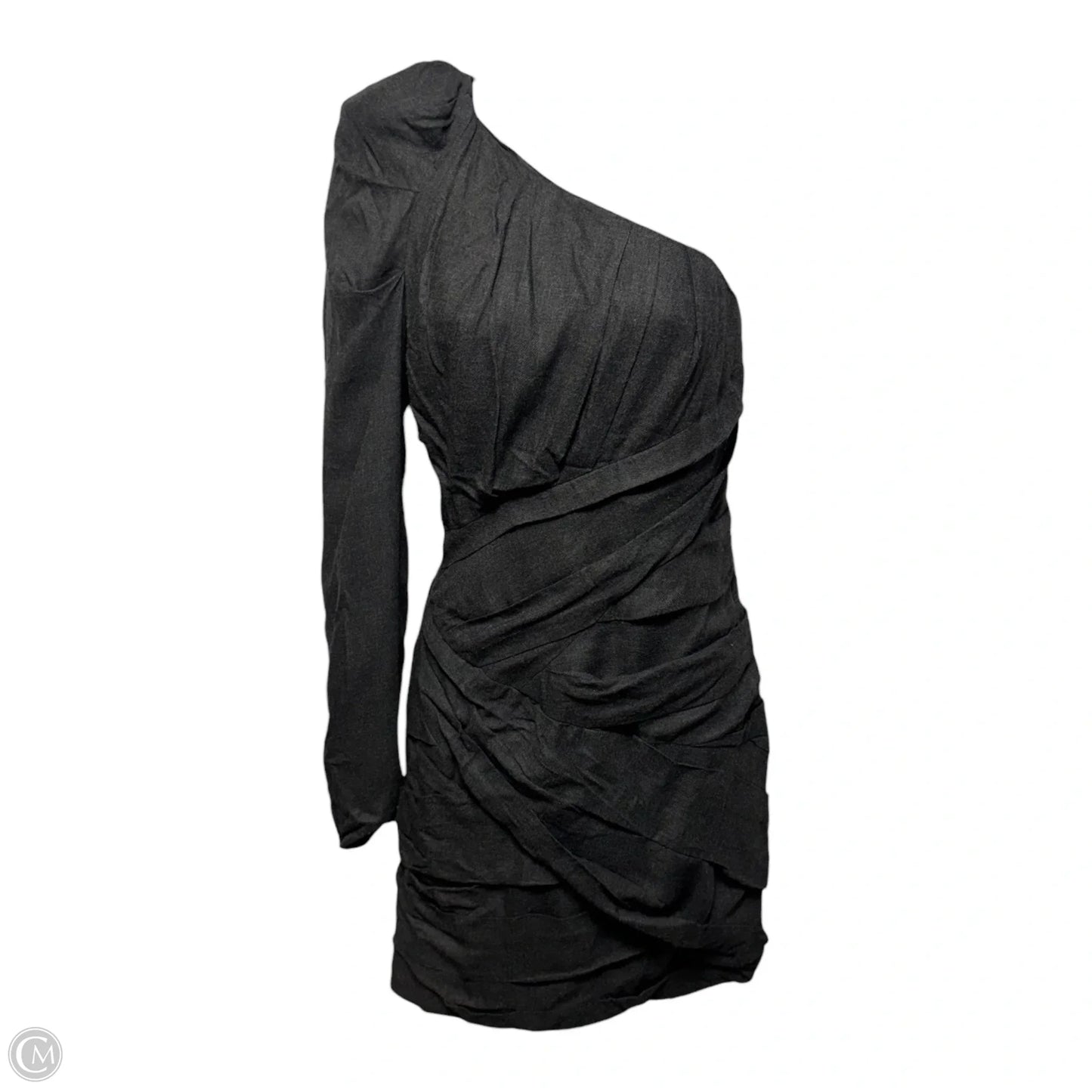 One Shoulder Sheath Demi Dress By Camilla and Marc In Charcoal, Size: 4