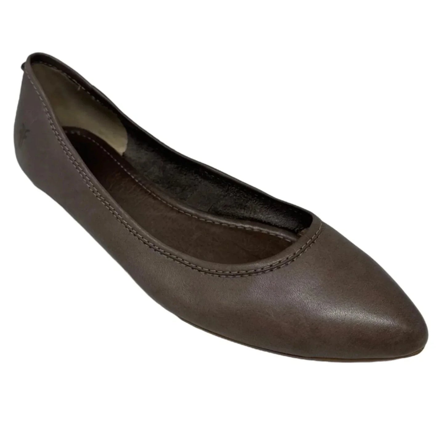 Regina Pointed Flat Shoes Designer By Frye In Taupe, Size: 9.5