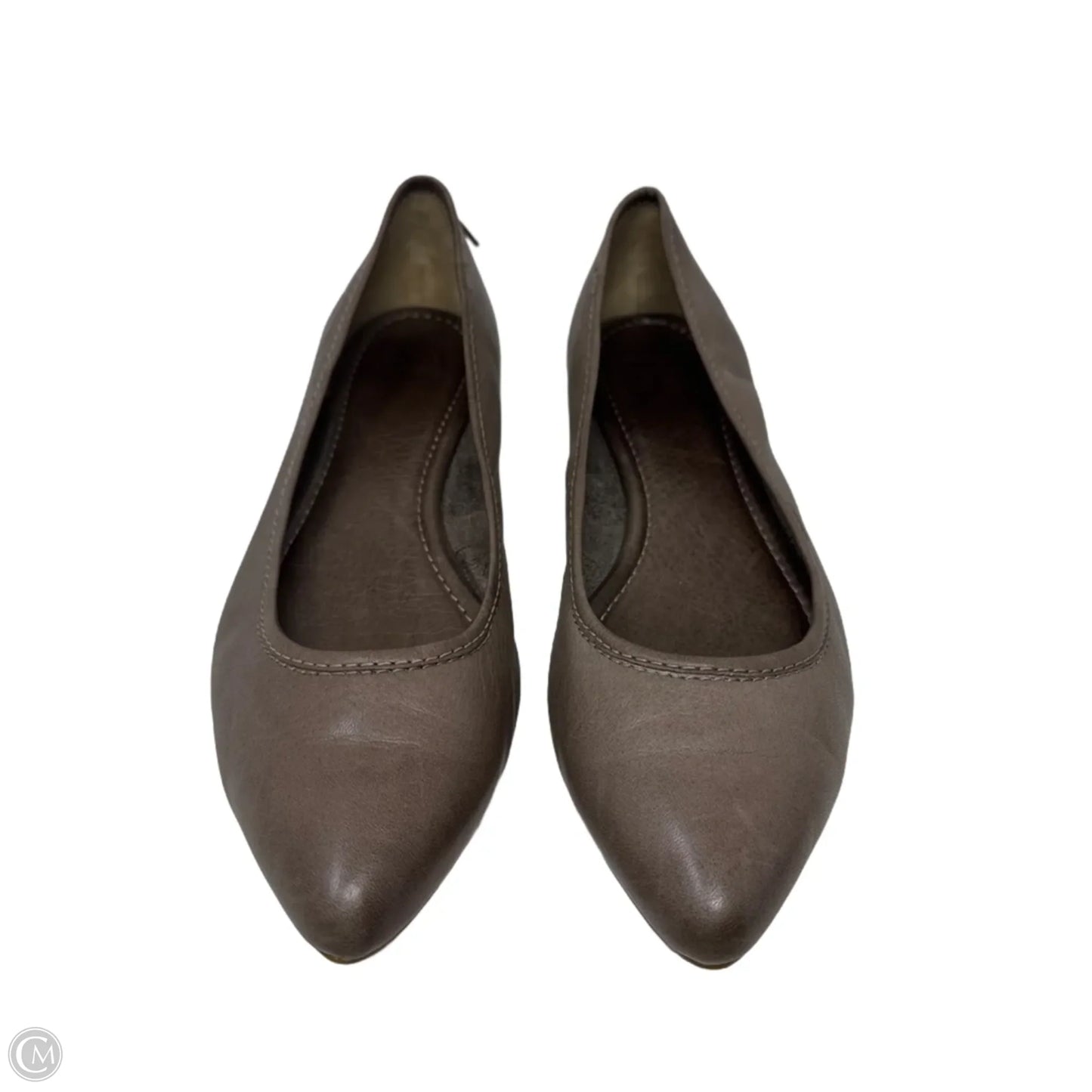 Regina Pointed Flat Shoes Designer By Frye In Taupe, Size: 9.5