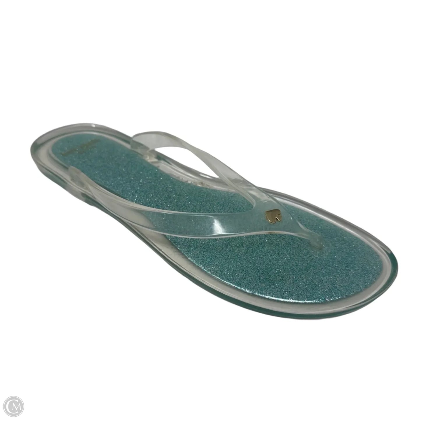 Glitter Jill Sparkle Flip Flop Sandals Designer By Kate Spade In Clear, Size: 7