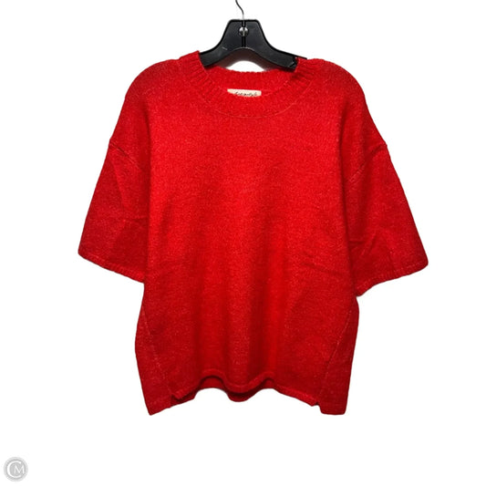 Top Short Sleeve Sweater By Free People In Red, Size: Xs