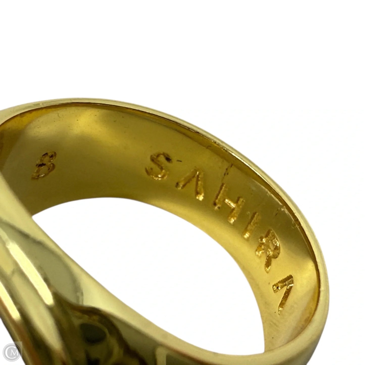 18k Gold Plate Tiger Eye Statement Ring By Sahira, Size: 8