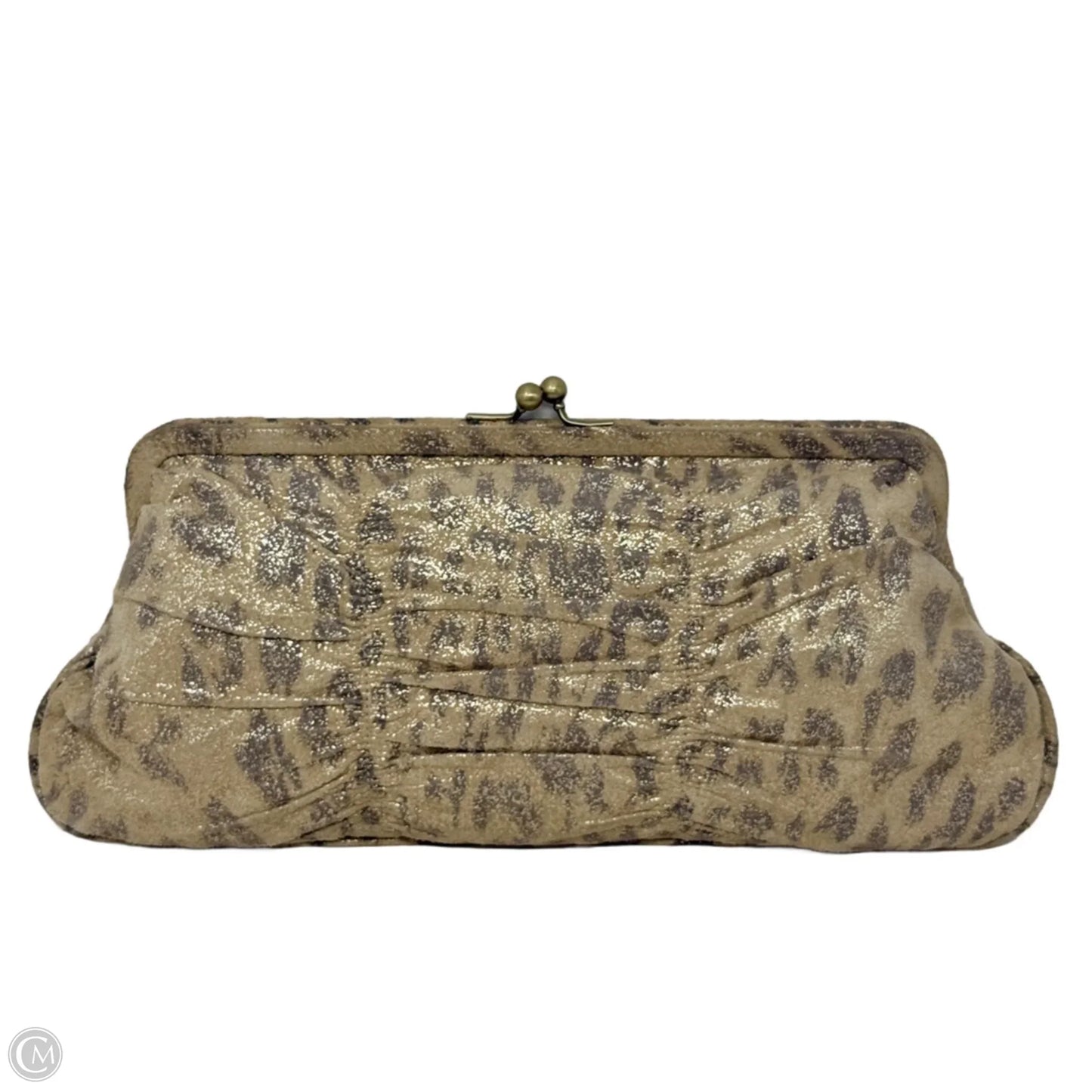 Frame Leopard Print Leather Kiss Lock Clutch By Hobo Intl, Size: Small