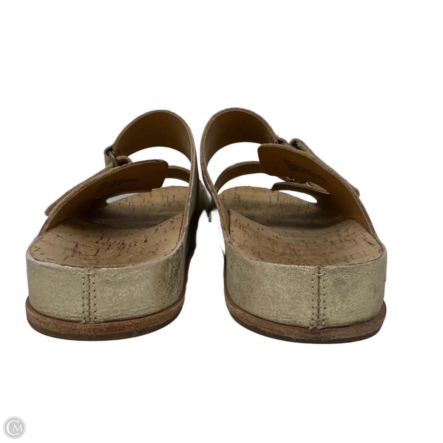 Torreya Metallic Leather  Slide Sandals By Kork Ease In Gold, Size: 8