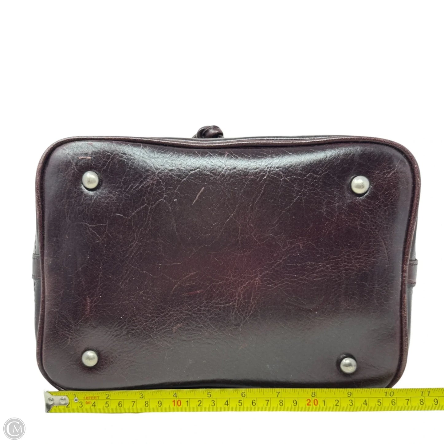 Melrose Drawstring Bucket Bag In Plum Brushed Italian Nubuck Leather Designer By Patricia Nash, Size: Medium