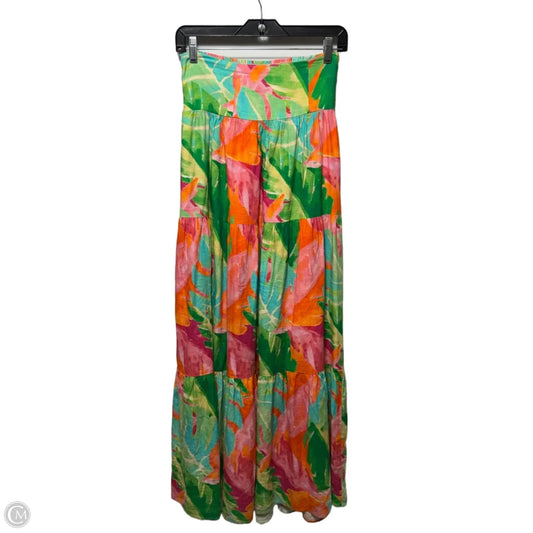 Linen Blend Tiered Skirt Maxi By Show Me Your Mumu In Animal Print, Size: Xs