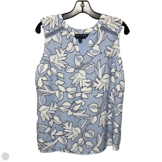 Top Sleeveless By Montgomery Post In Blue & White, Size: Xl