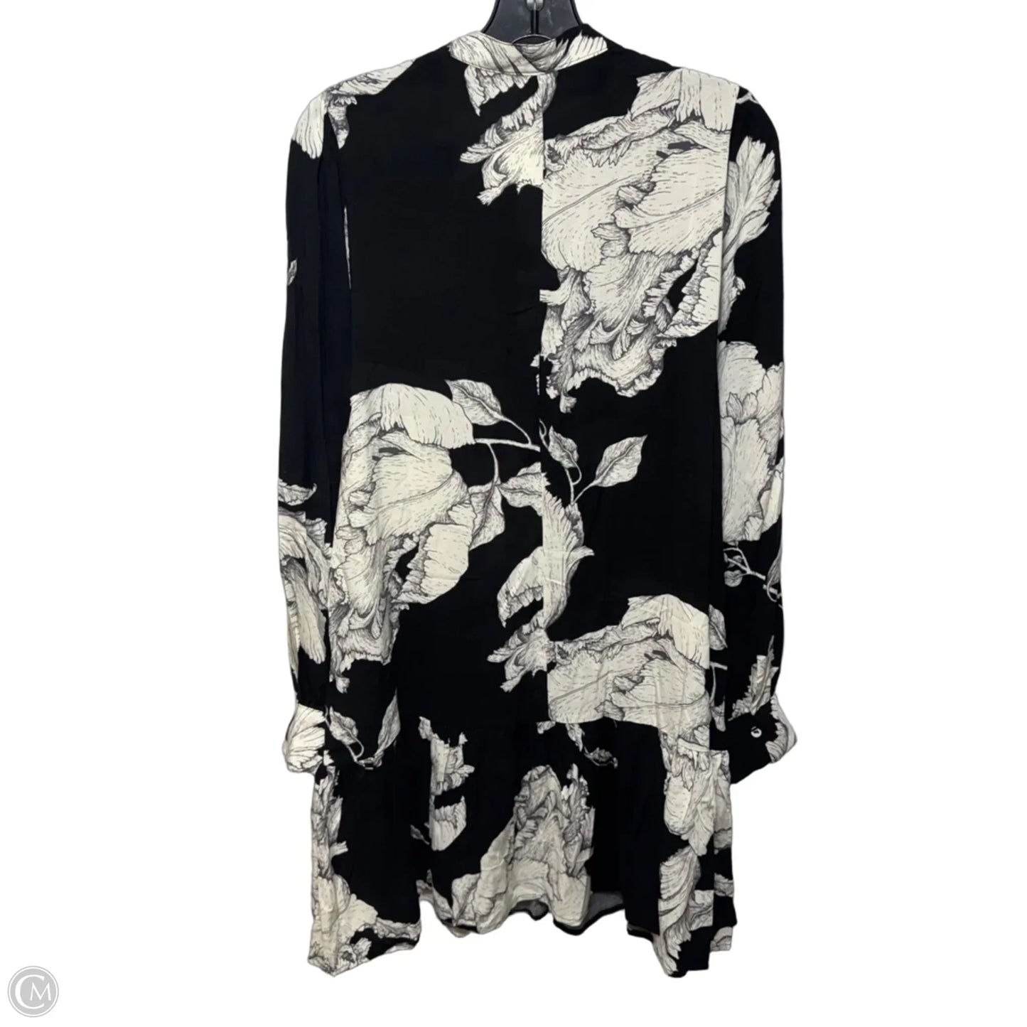 Dress Casual Midi By H&m In Black & Cream, Size: M