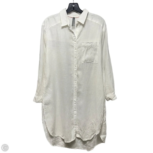 Linen Tunic Long Sleeve By Anthropologie In White, Size: S