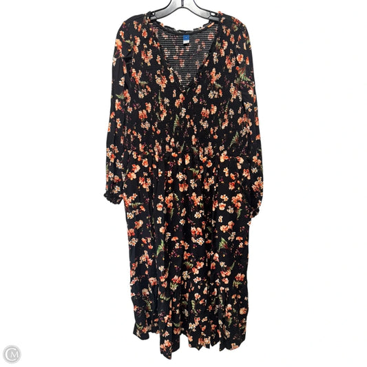 Smocked Dress Casual Maxi By Old Navy In Floral Print, Size: 2x