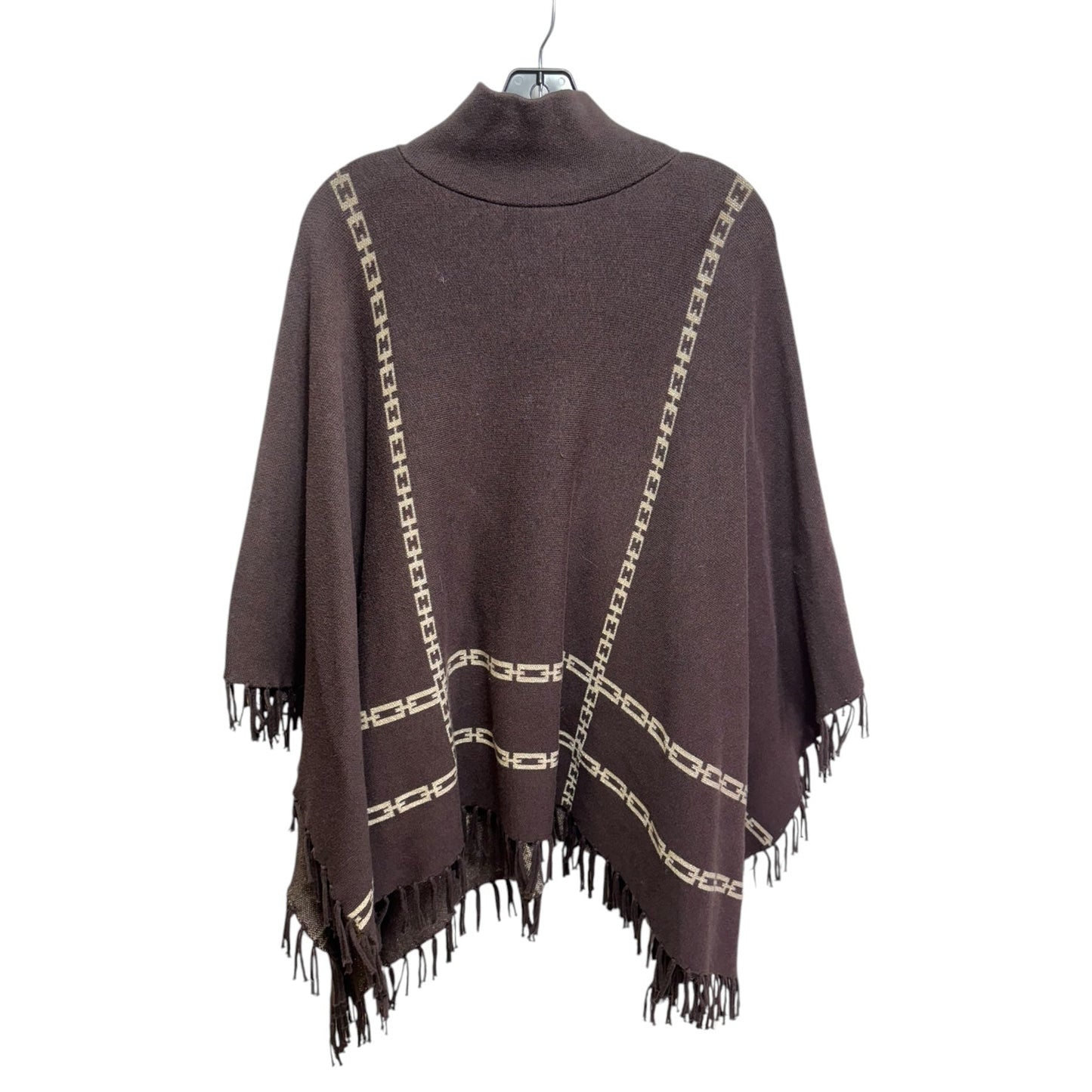 Poncho By J Mclaughlin In Brown & Gold, Size: Osfm