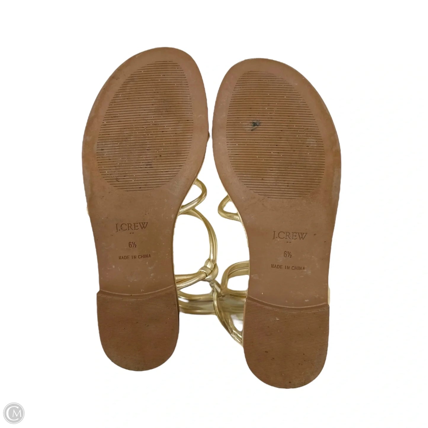 Knotted Ankle-Strap Sandals Flats By J. Crew In Gold, Size: 6.5