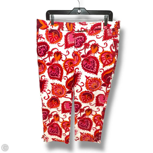 Marti Capri Pants Designer By Kate Spade In Palm Springs Coral Multi, Size: 10