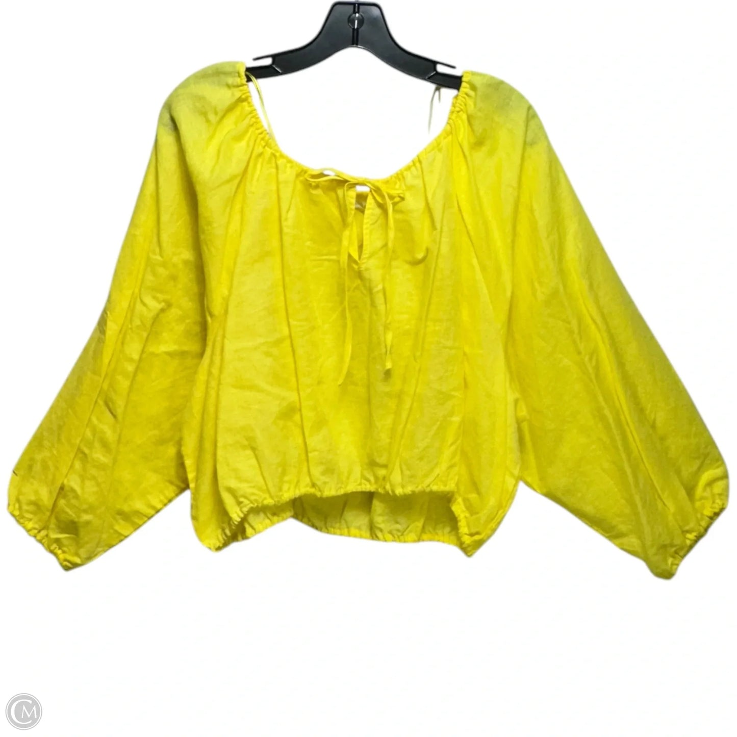 Blouse Long Sleeve By Chelsea And Violet In Yellow, Size: Xl