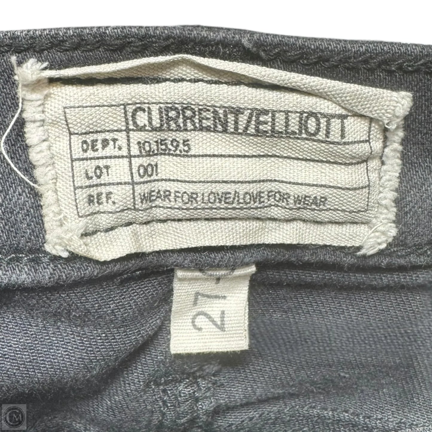 Jeans Flared By Current/elliott In Black Denim, Size: 4