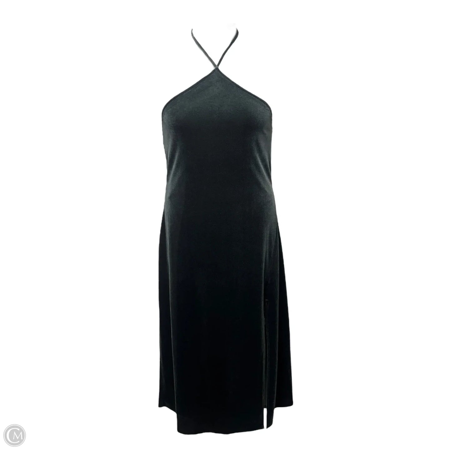 Velvet Halter Dress Casual Midi By Banana Republic In Grey, Size: M