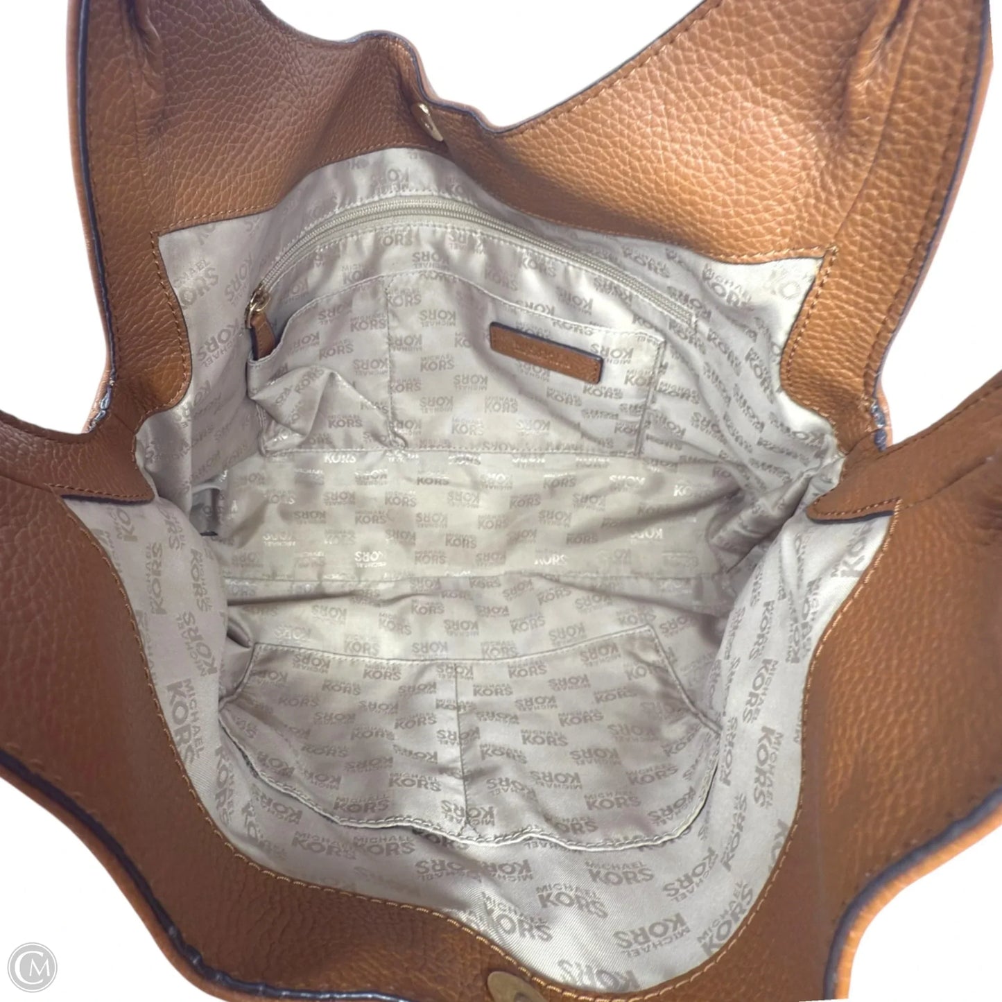 Fulton Leather Hobo Designer By Michael Kors, Size: Medium